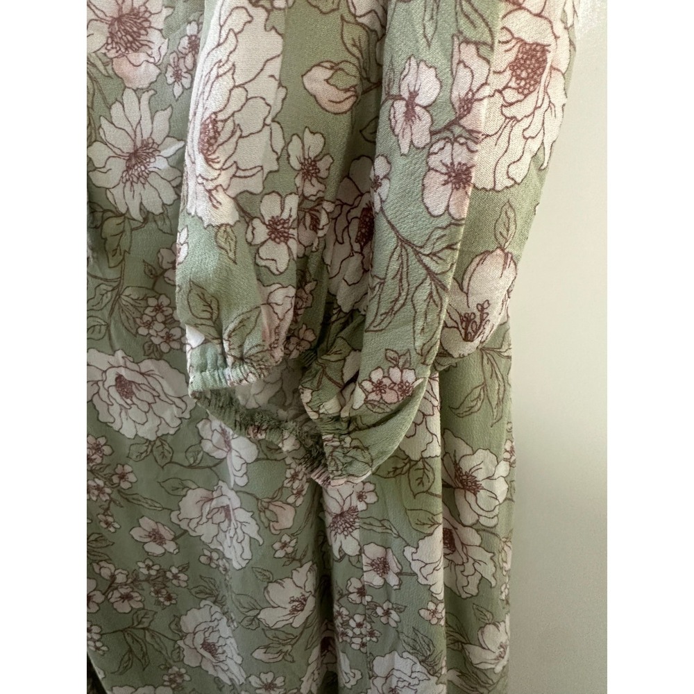 NWT Altard State Jessica Floral Midi Dress Milkmaid Coquette Cottage Green XL - Picture 8 of 14